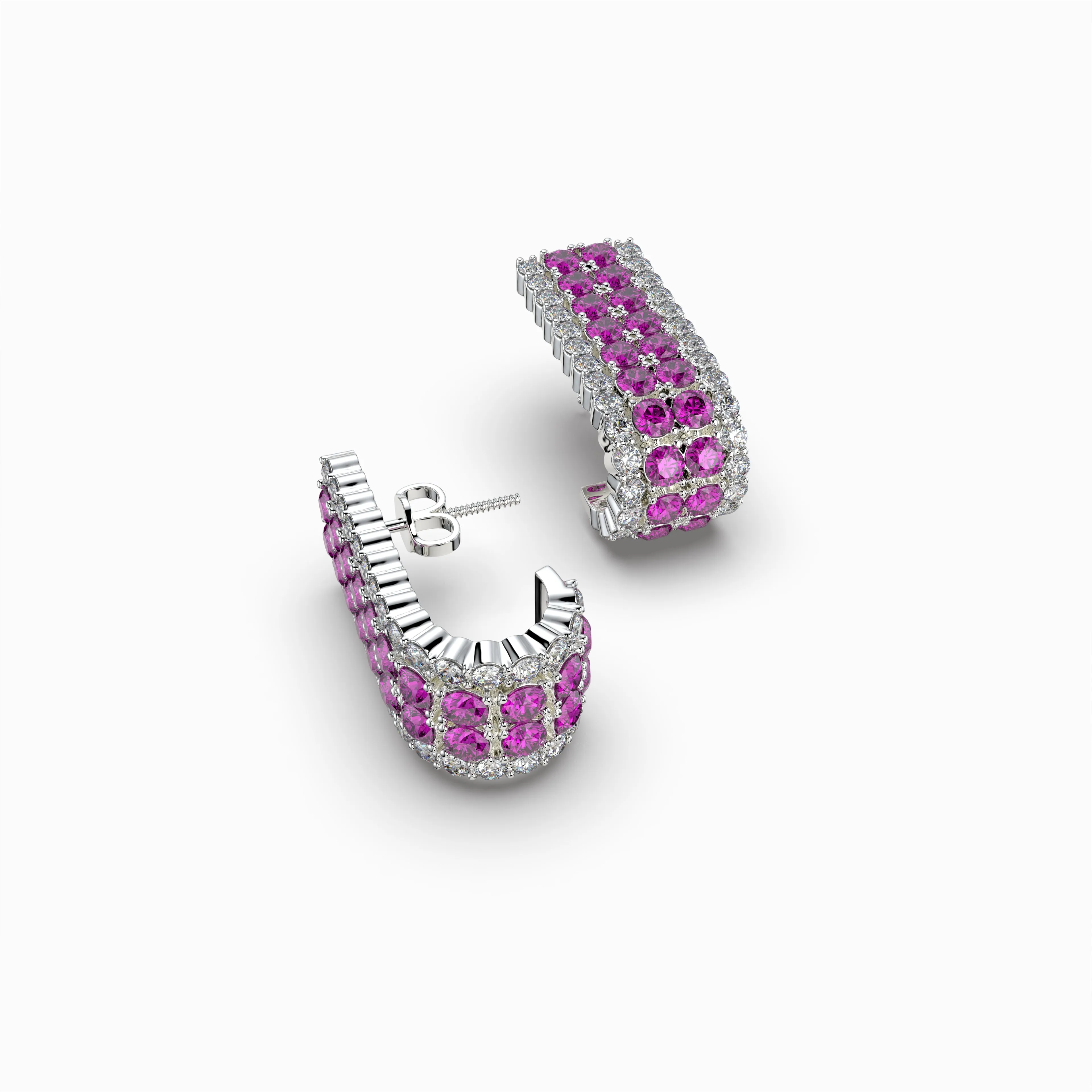 Garnet Rhodolite Stone Earring - Rosalie