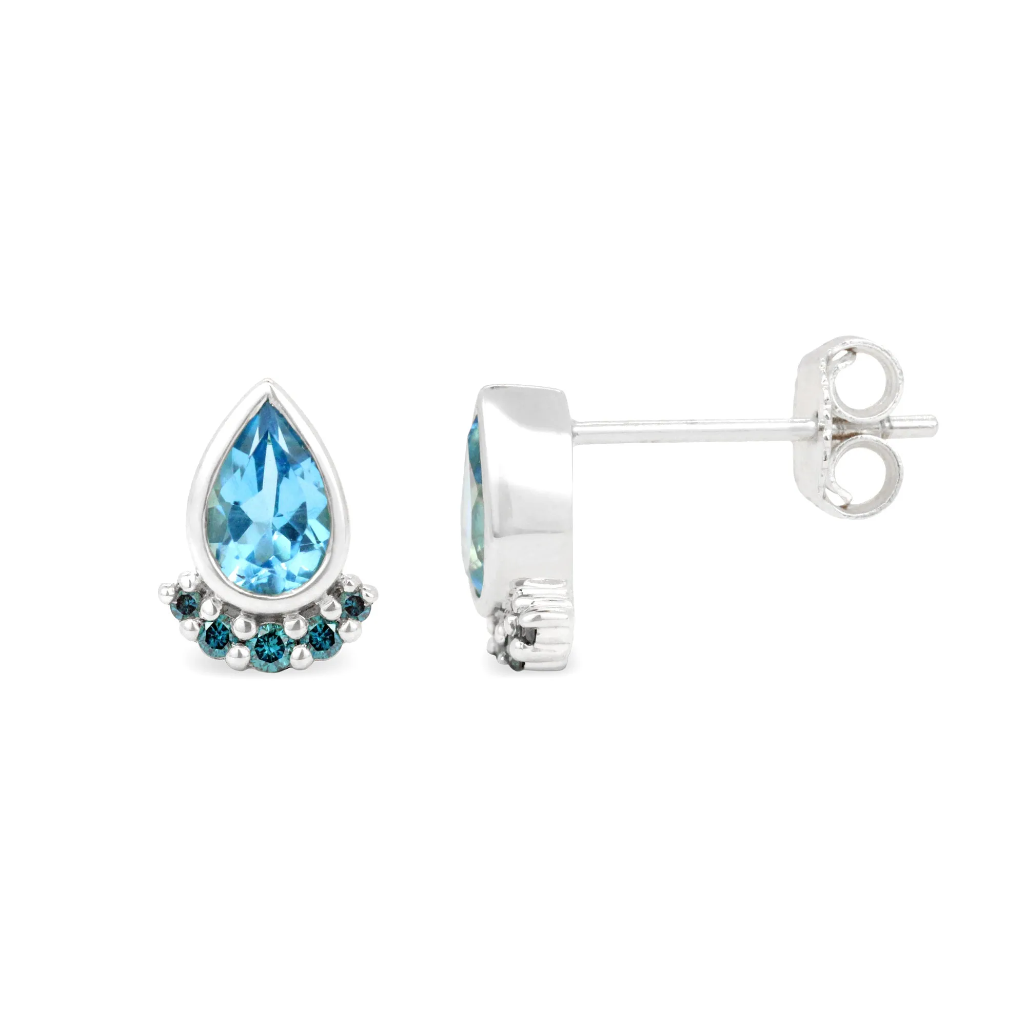 Gemstone 14K Teardrop Stud