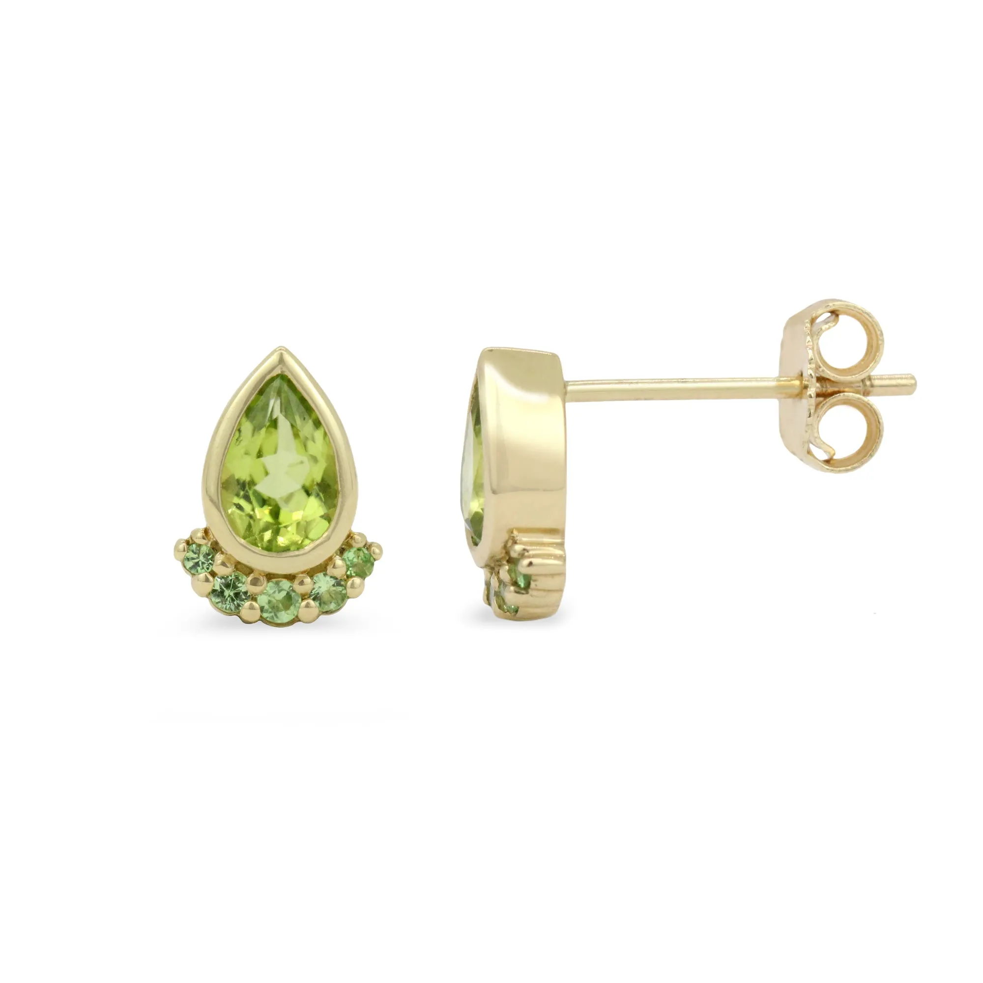 Gemstone 14K Teardrop Stud