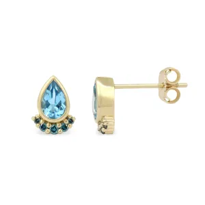 Gemstone 14K Teardrop Stud