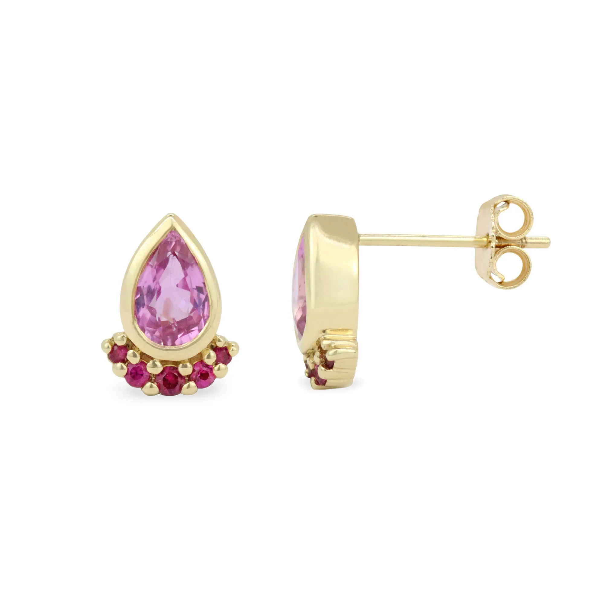 Gemstone 14K Teardrop Stud