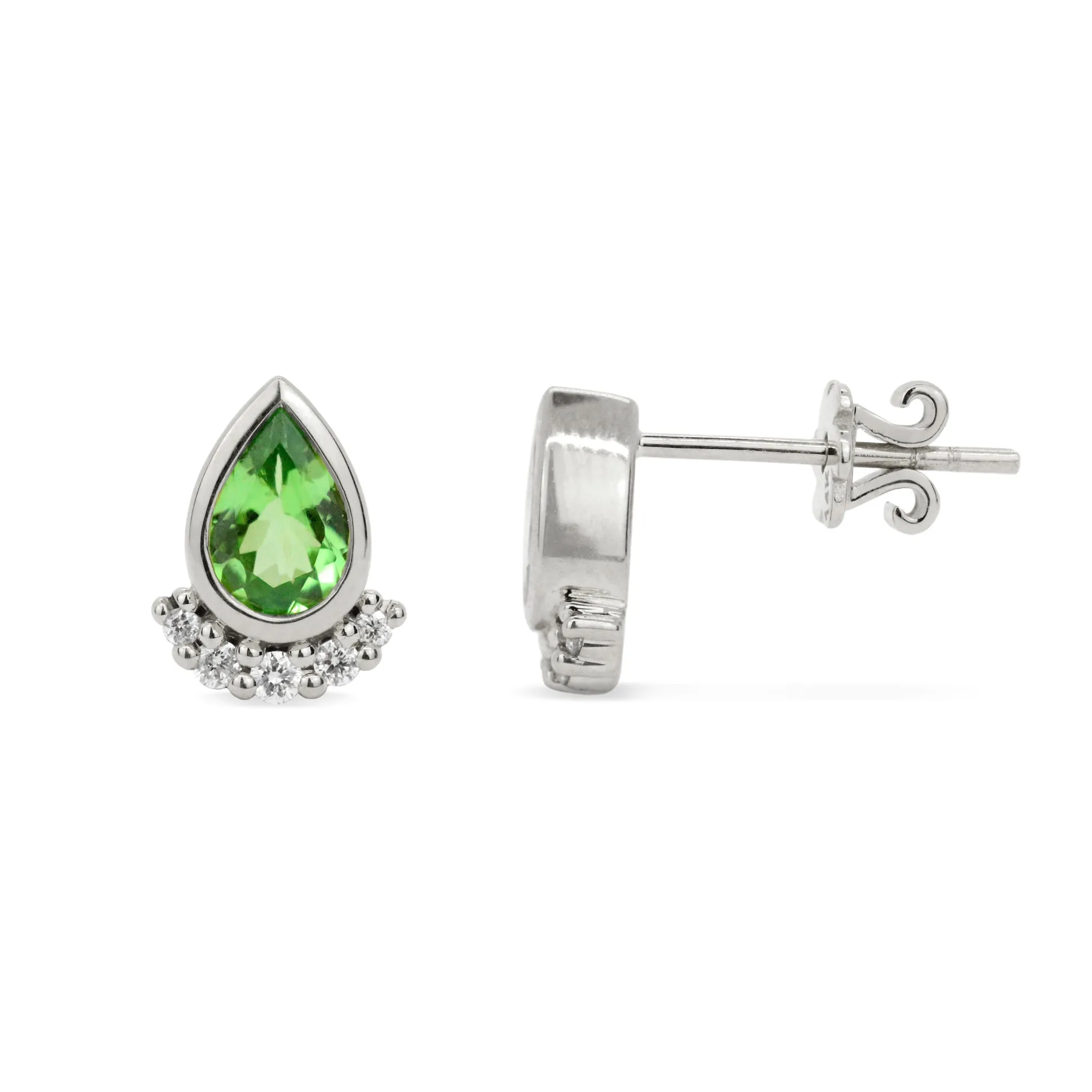 Gemstone 14K Teardrop Stud