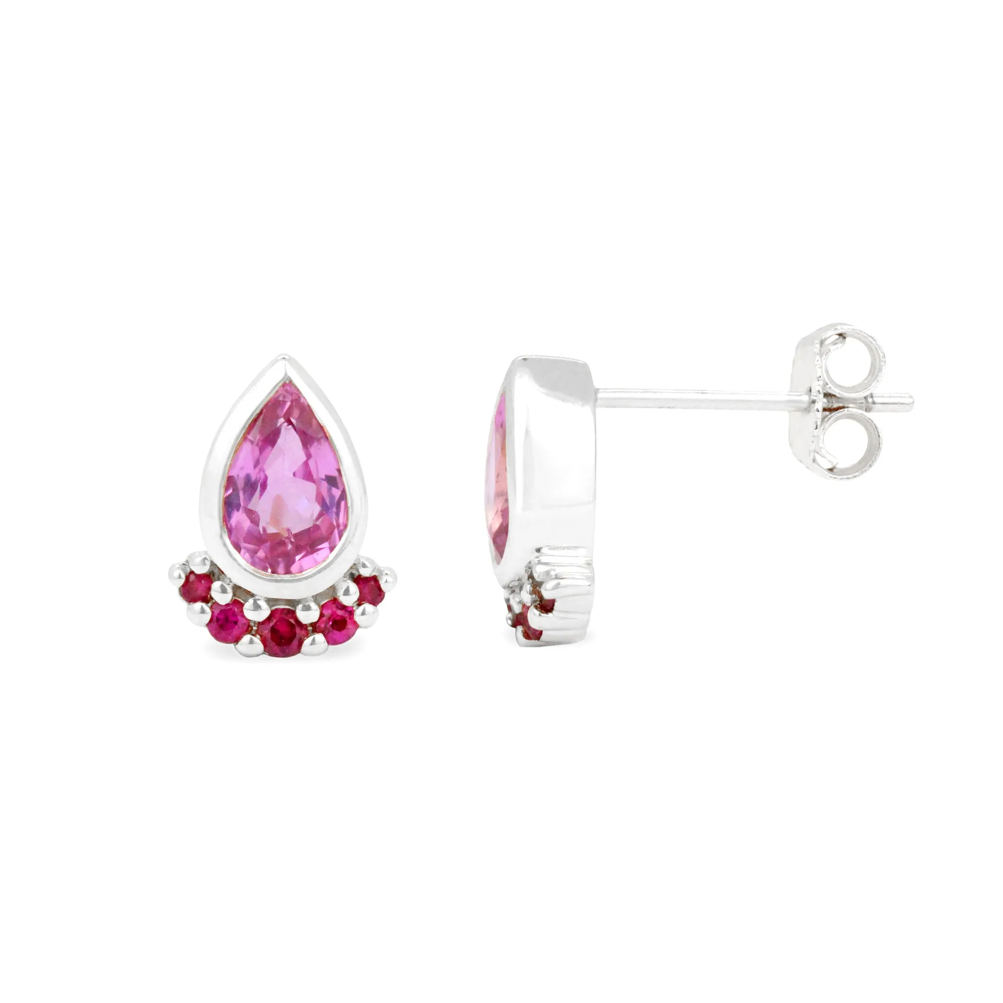 Gemstone 14K Teardrop Stud