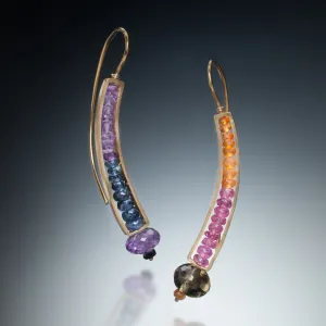 Gemstone Curve Earrings (gold)