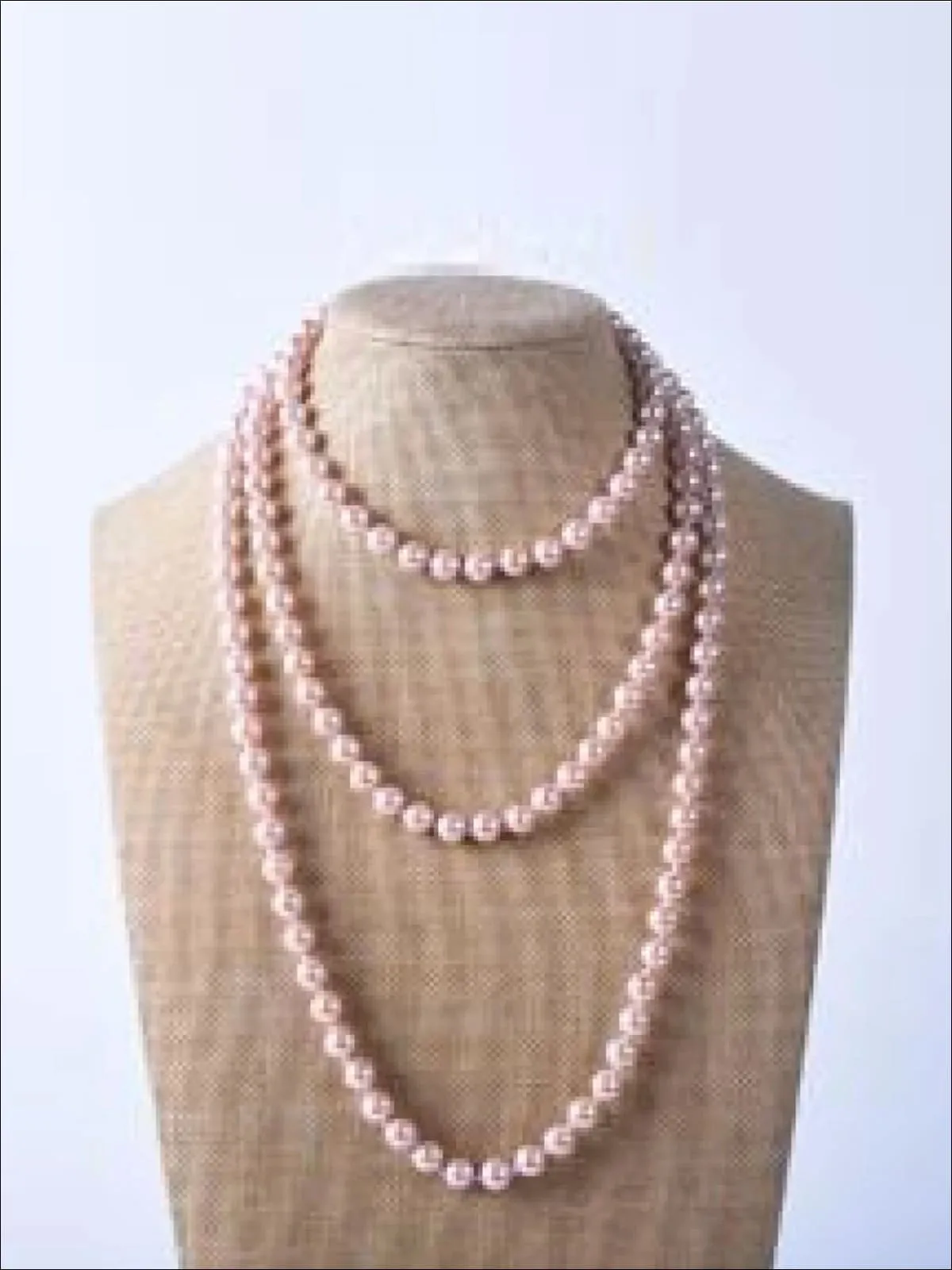 Girls Vintage Style Long Pearl Necklace