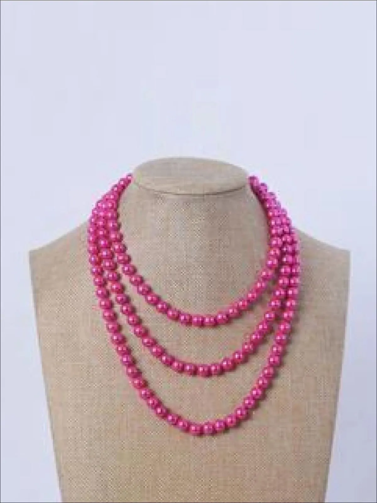 Girls Vintage Style Long Pearl Necklace