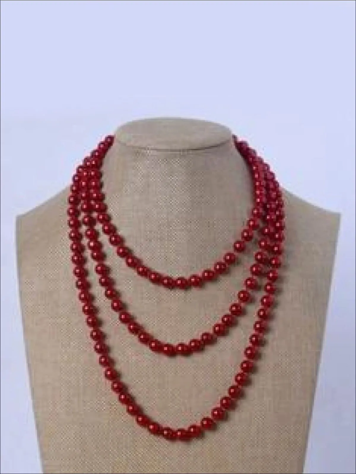 Girls Vintage Style Long Pearl Necklace