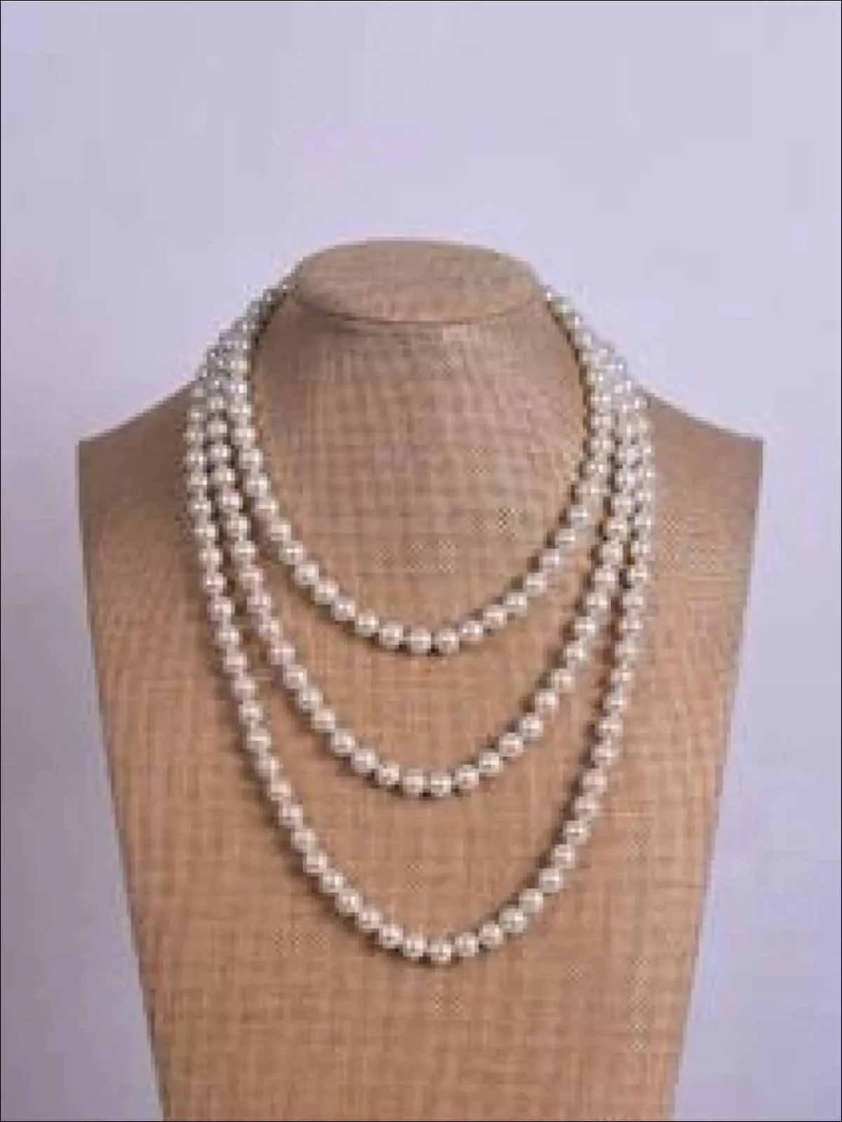 Girls Vintage Style Long Pearl Necklace