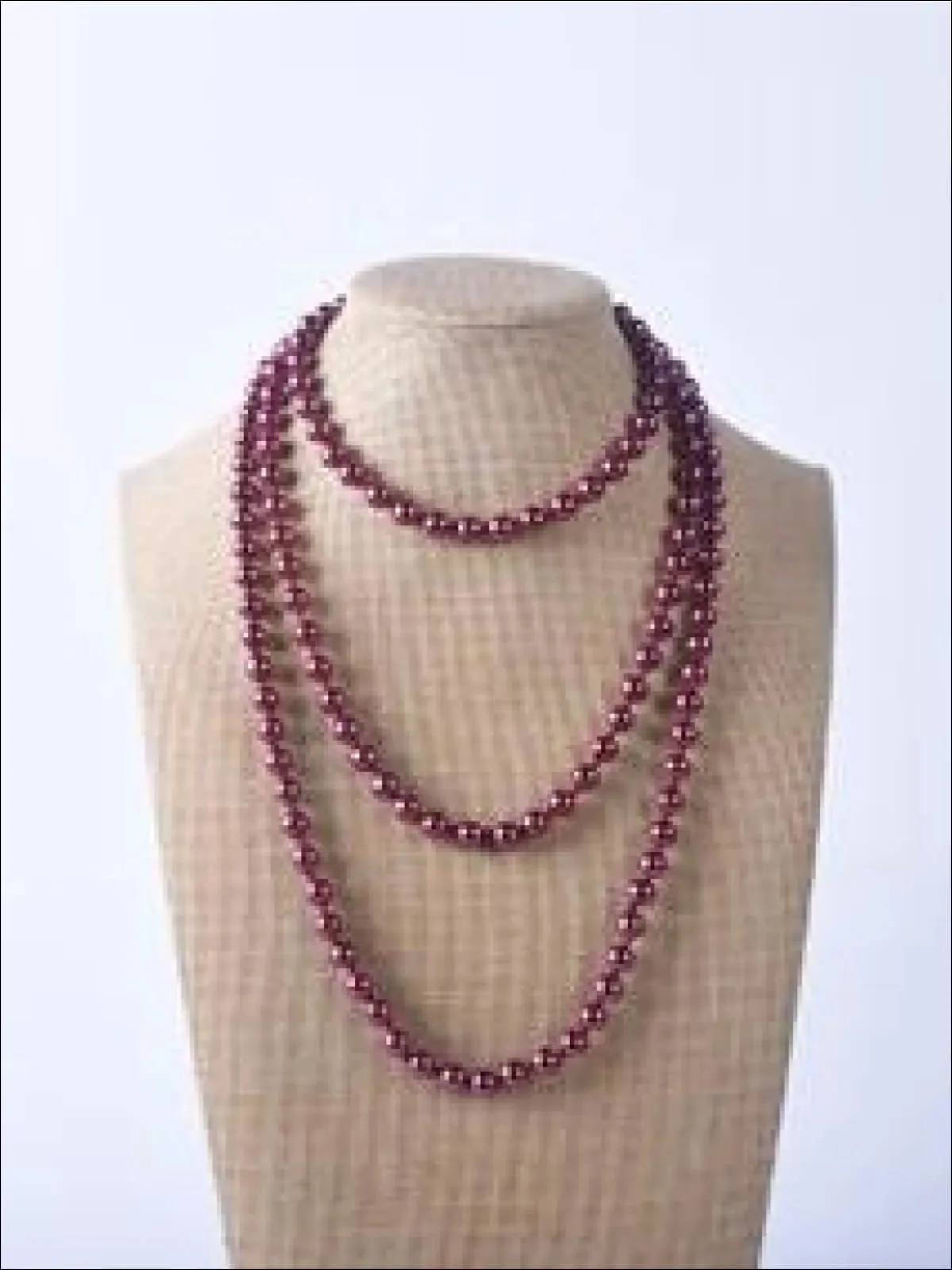 Girls Vintage Style Long Pearl Necklace