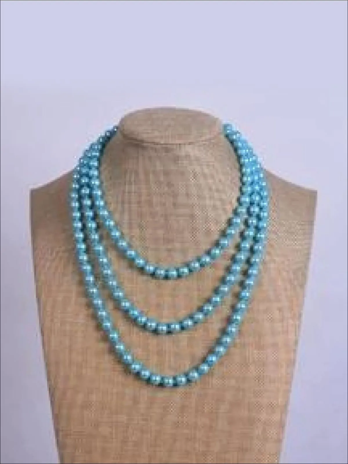 Girls Vintage Style Long Pearl Necklace