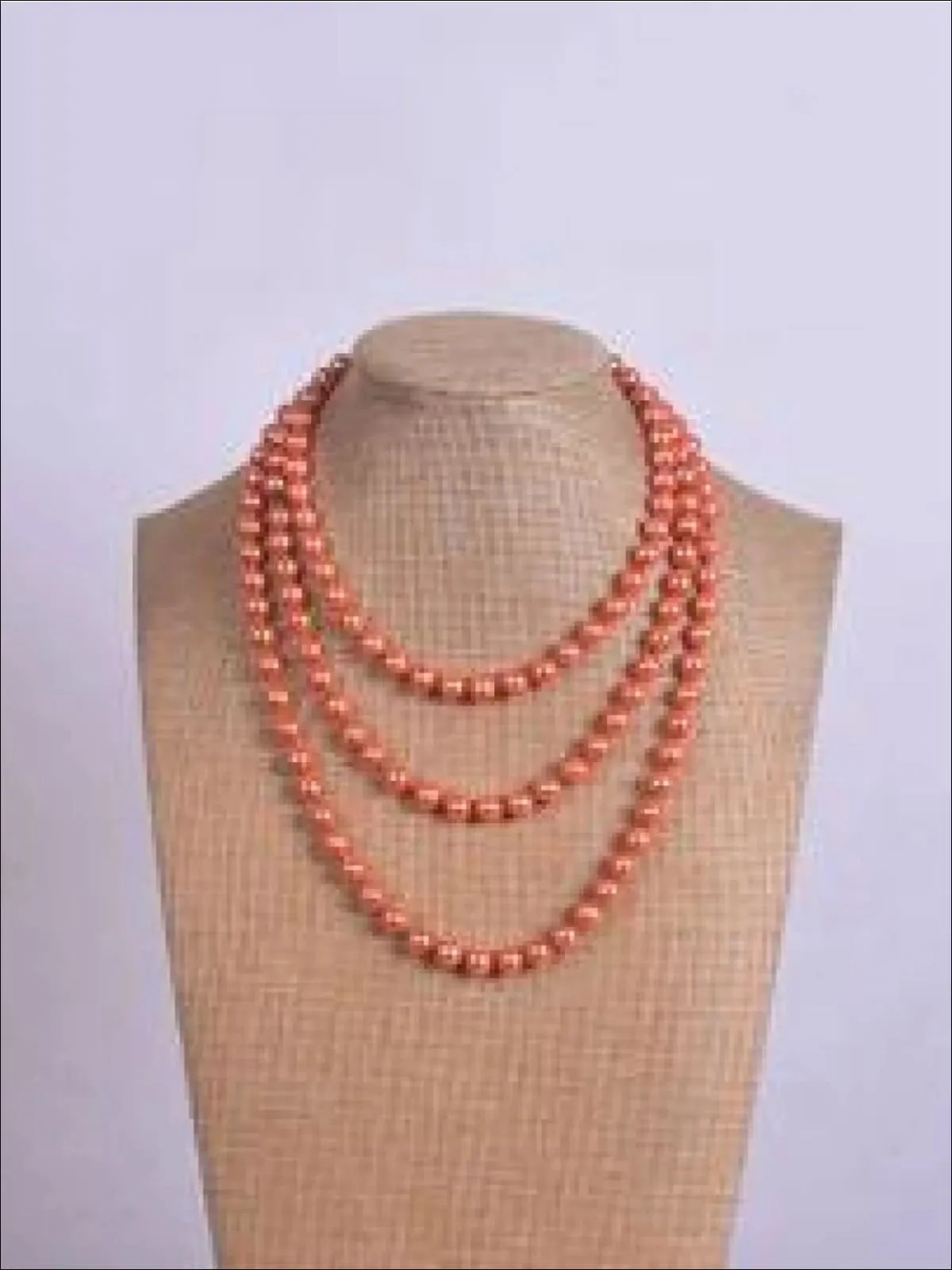 Girls Vintage Style Long Pearl Necklace
