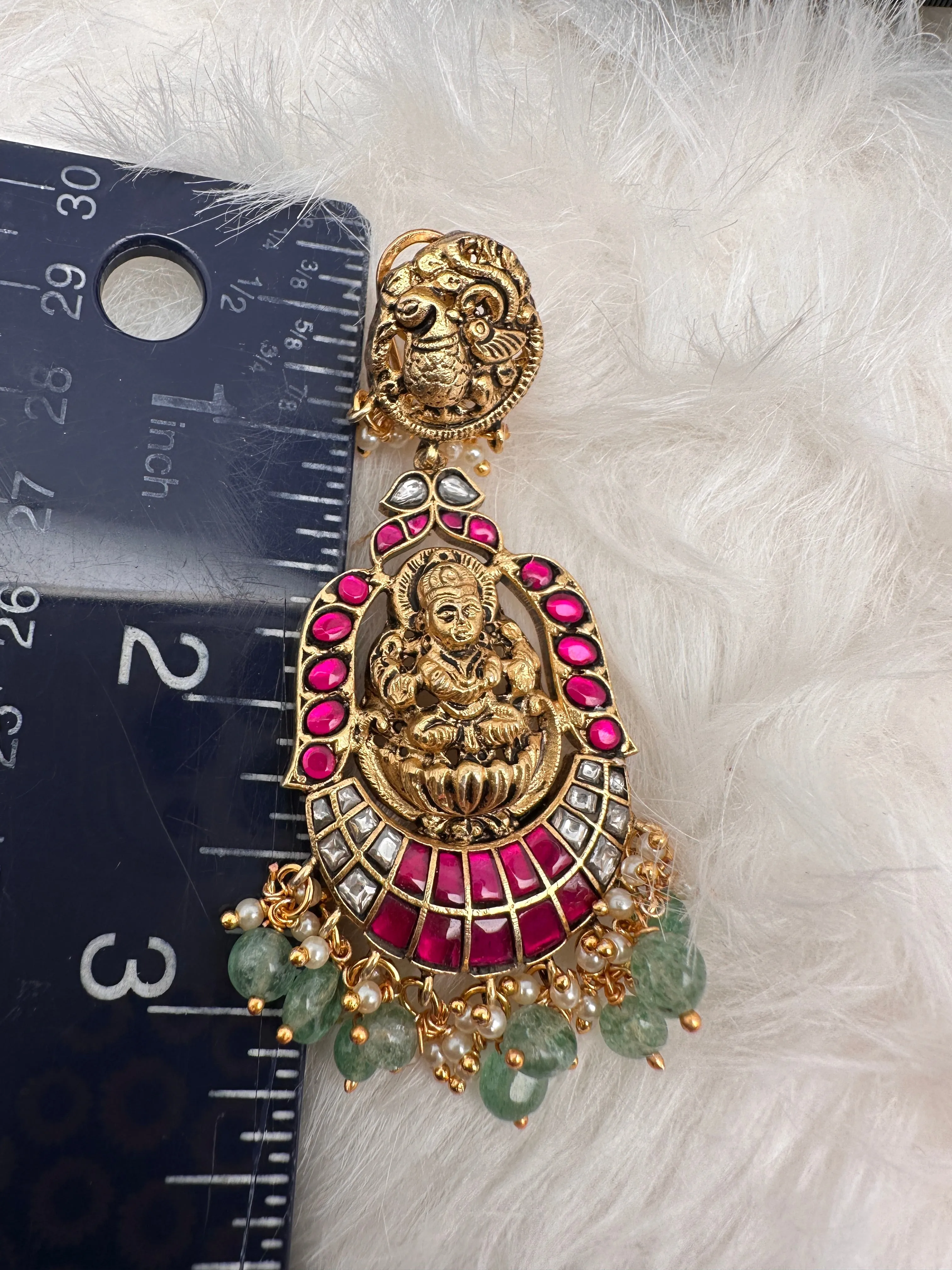 Goddess Lakshmi Jadau Kundan Earrings