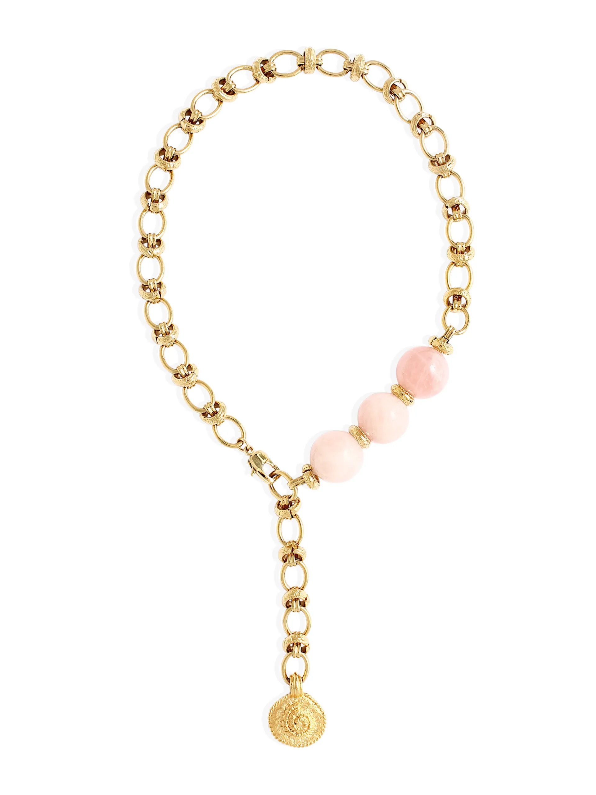 Gold with rose quartz Octavia necklace