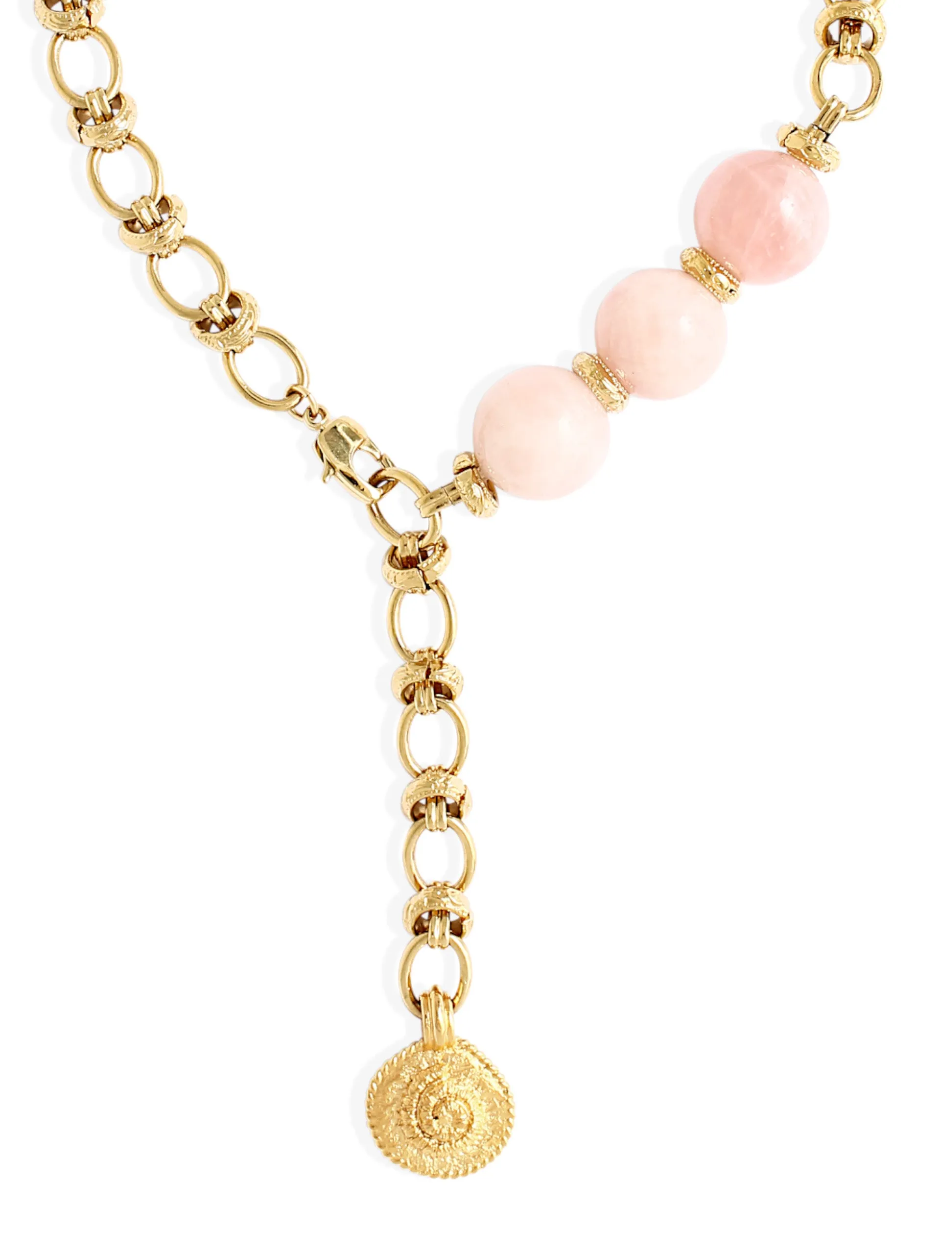 Gold with rose quartz Octavia necklace