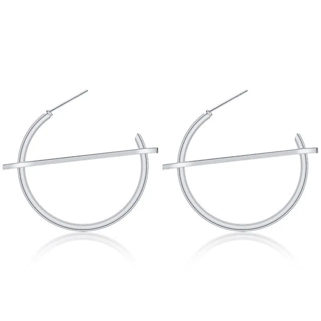 Golden Big hoop Earrings Korean Geometry Metal Gold Earrings For women Female Retro Drop Earrings 2021 Trend Fashion Jewelry