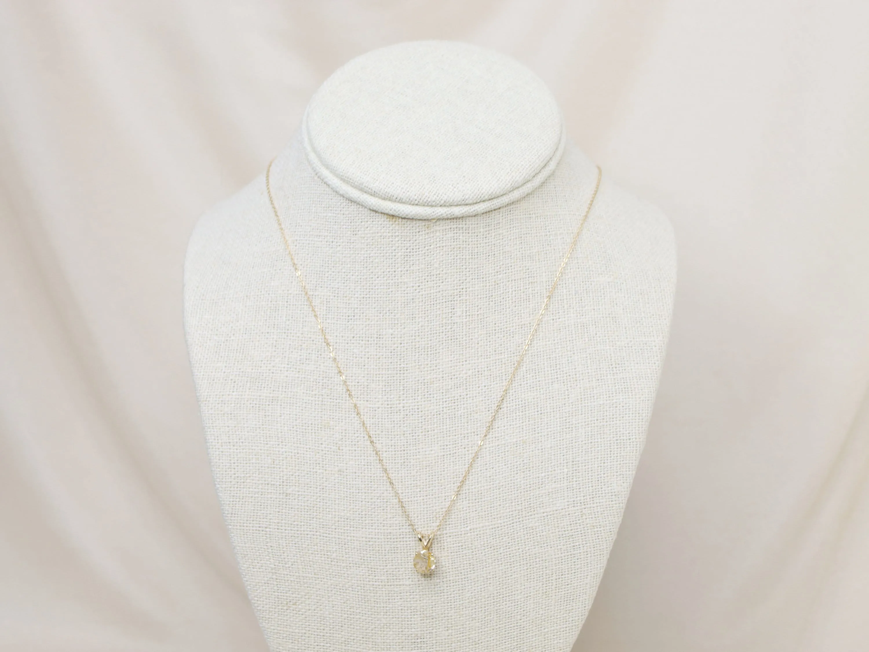 Golden Rutilated Quartz Pendant Necklace