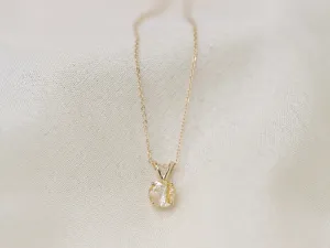 Golden Rutilated Quartz Pendant Necklace