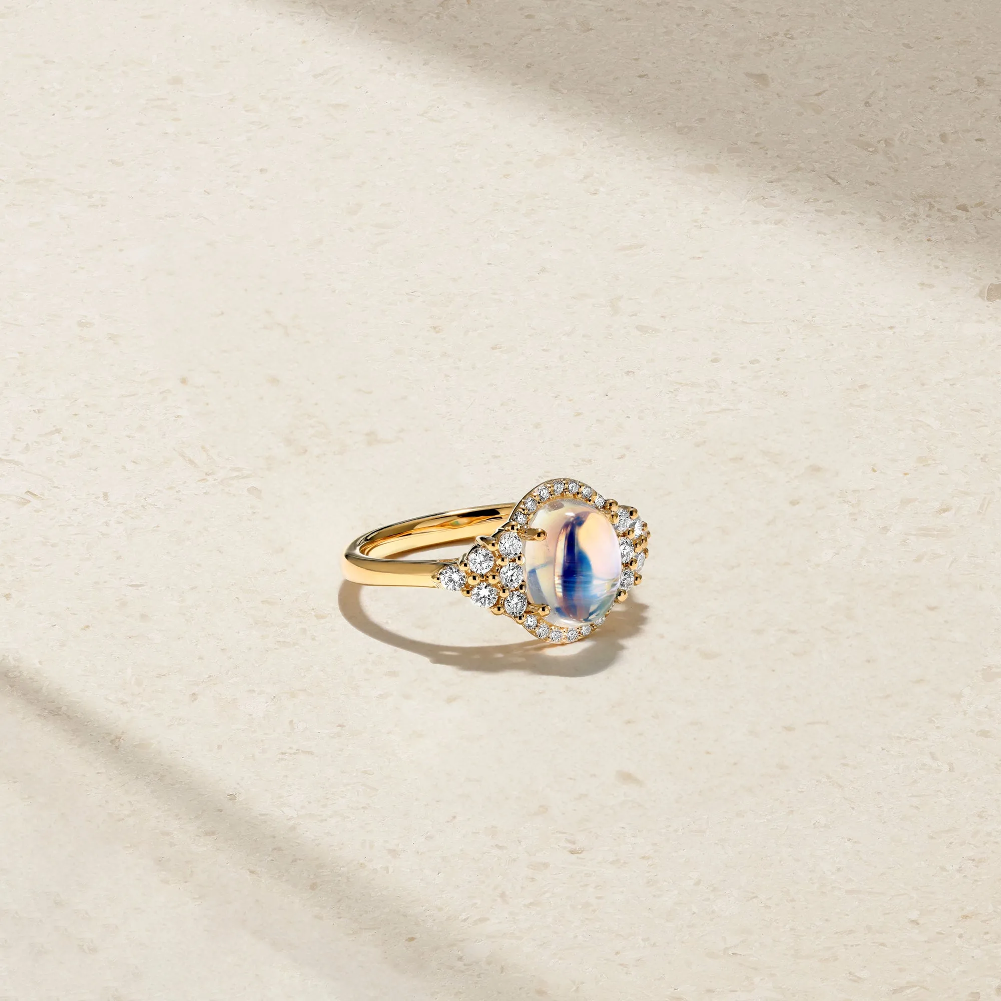Grapevine Moonstone and Diamond Ring