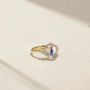 Grapevine Moonstone and Diamond Ring