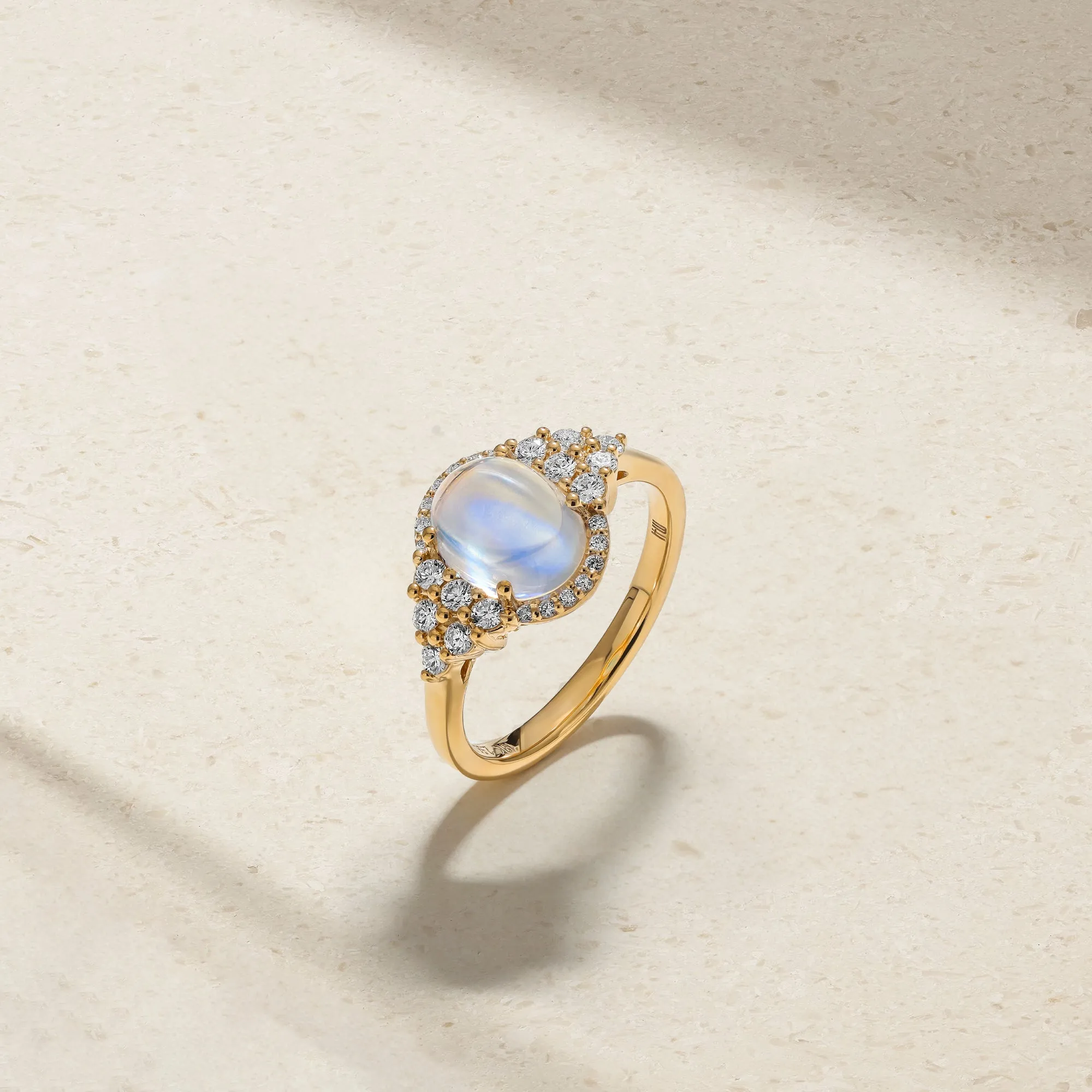 Grapevine Moonstone and Diamond Ring