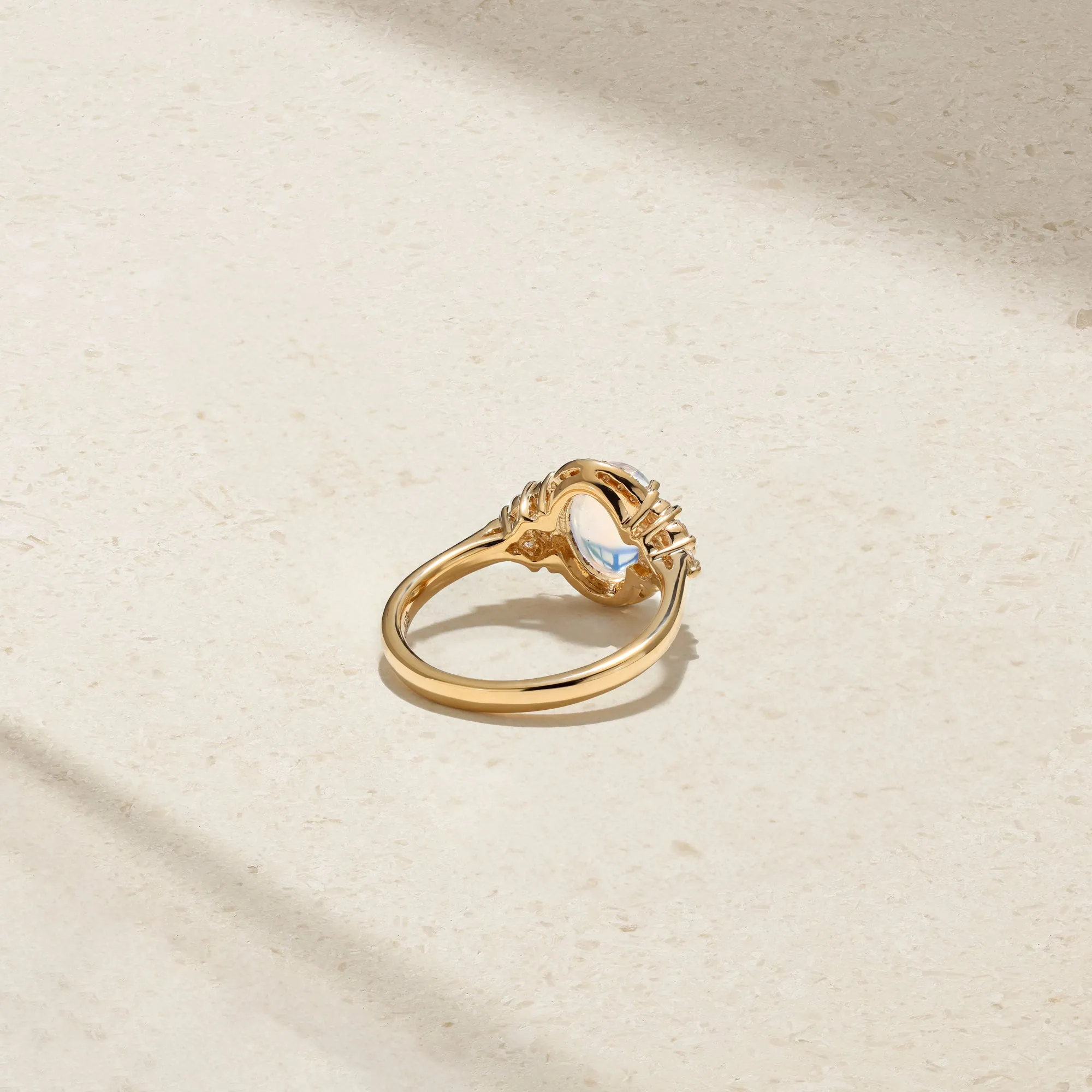 Grapevine Moonstone and Diamond Ring