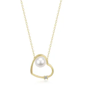 Heart Pendant with Freshwater Pearl Necklace
