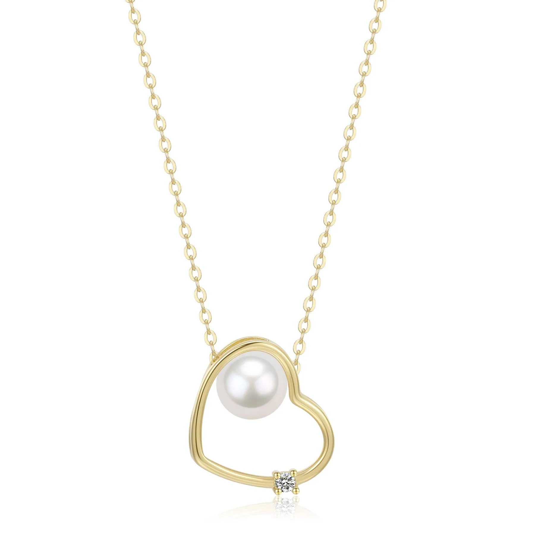 Heart Pendant with Freshwater Pearl Necklace