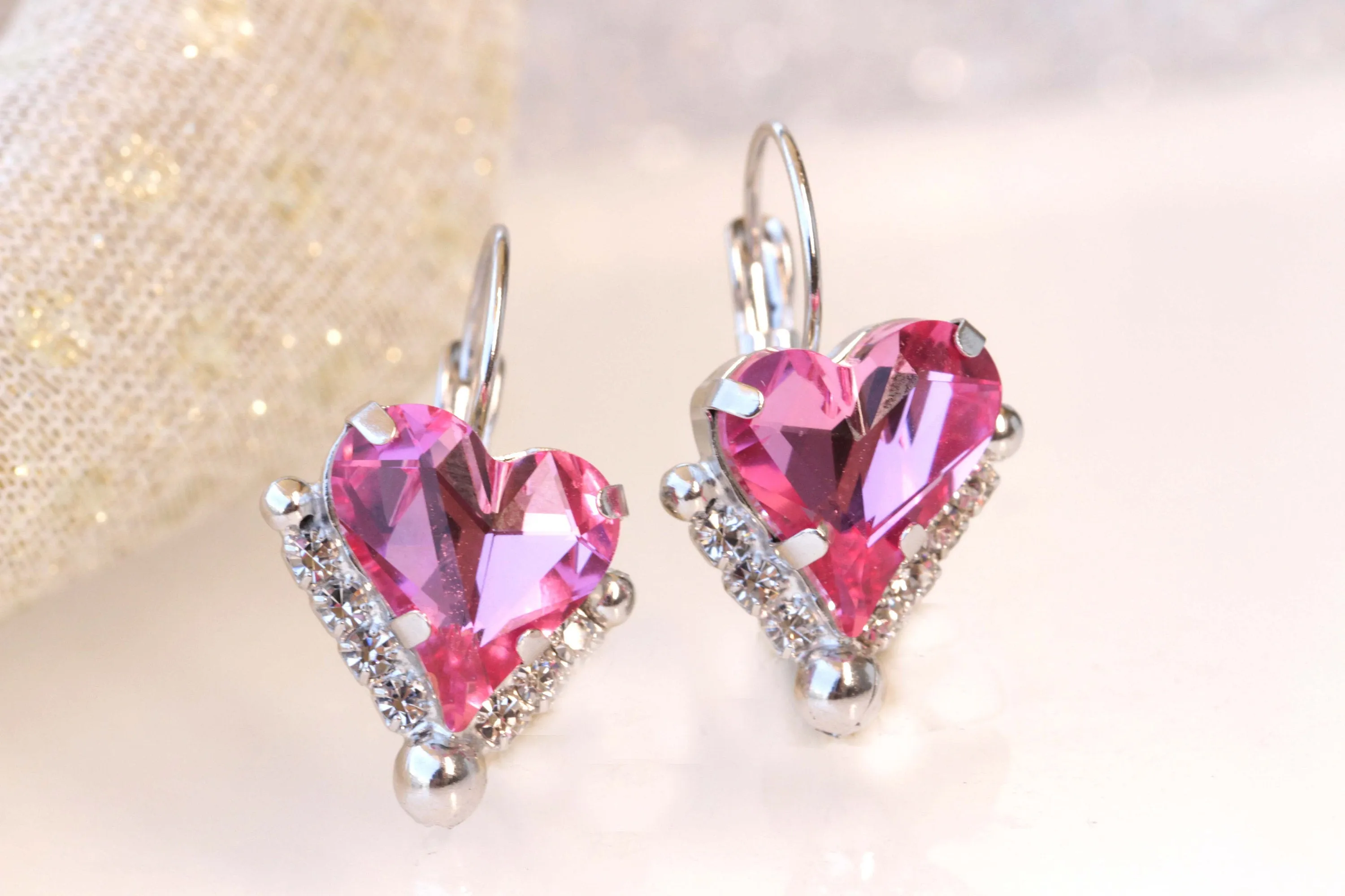 HEART PINK EARRINGS