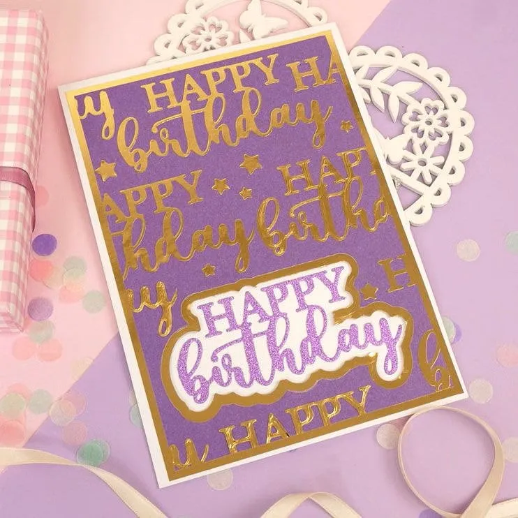 Hunkydory Moonstone Dies - Radiant Sentiments - Happy Birthday & Best Wishes