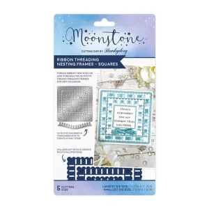 Hunkydory Moonstone Dies - Ribbon Threading Nesting Frames - Squares*