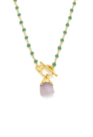 Husk Bridge Necklace - Aqua
