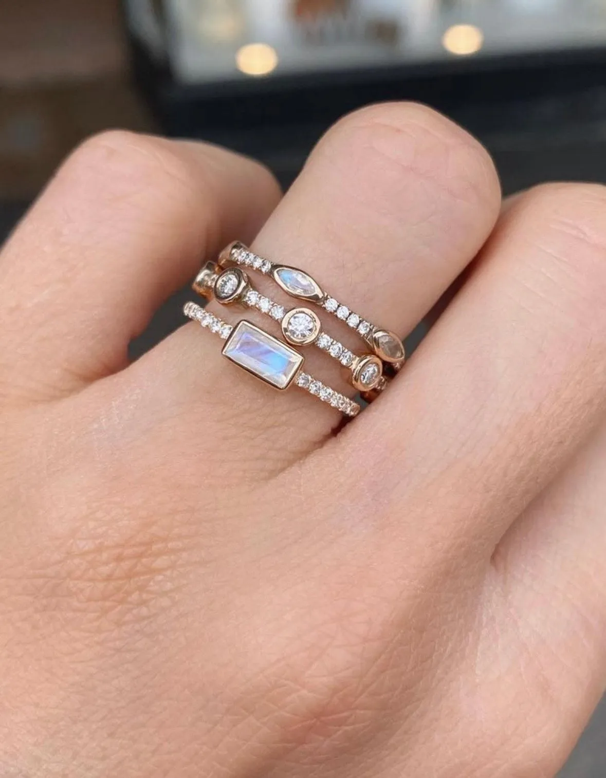 Infinity Moonstone White Gold Wedder