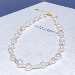 Ins style natural freshwater baroque pearl necklace