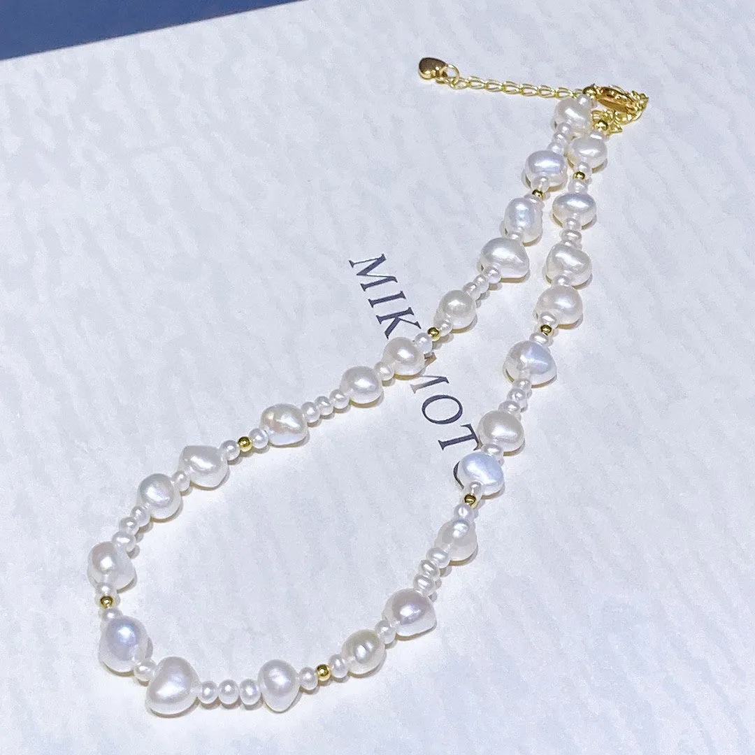 Ins style natural freshwater baroque pearl necklace