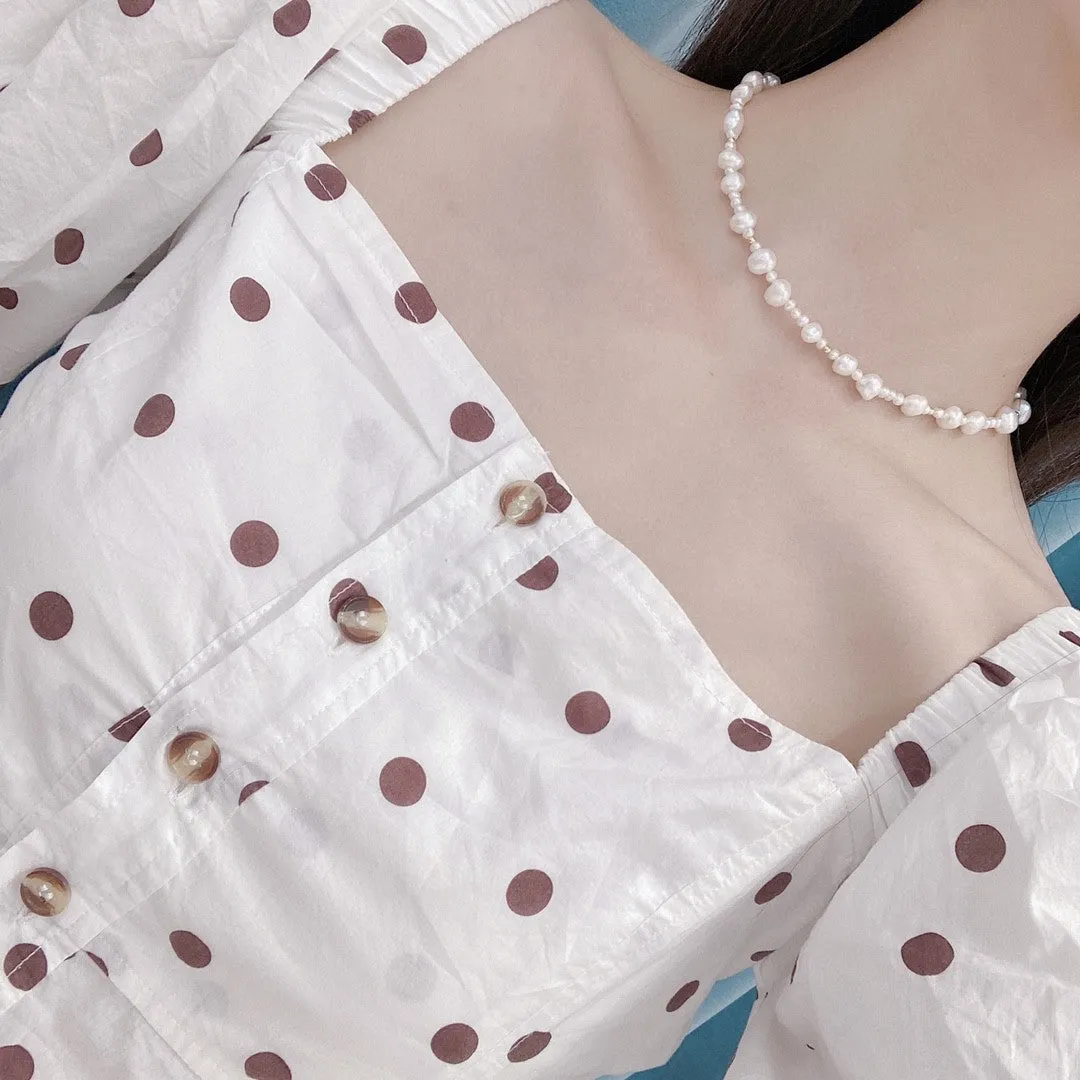 Ins style natural freshwater baroque pearl necklace