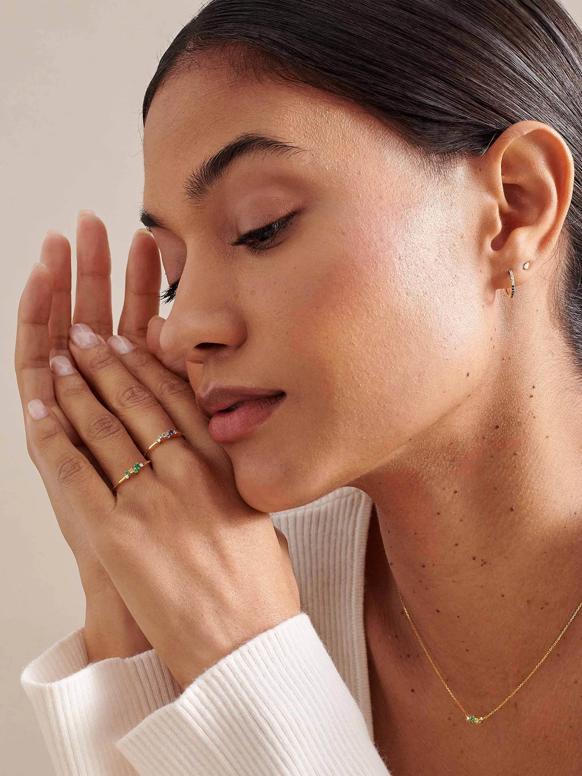 Intuition emerald ray ring
