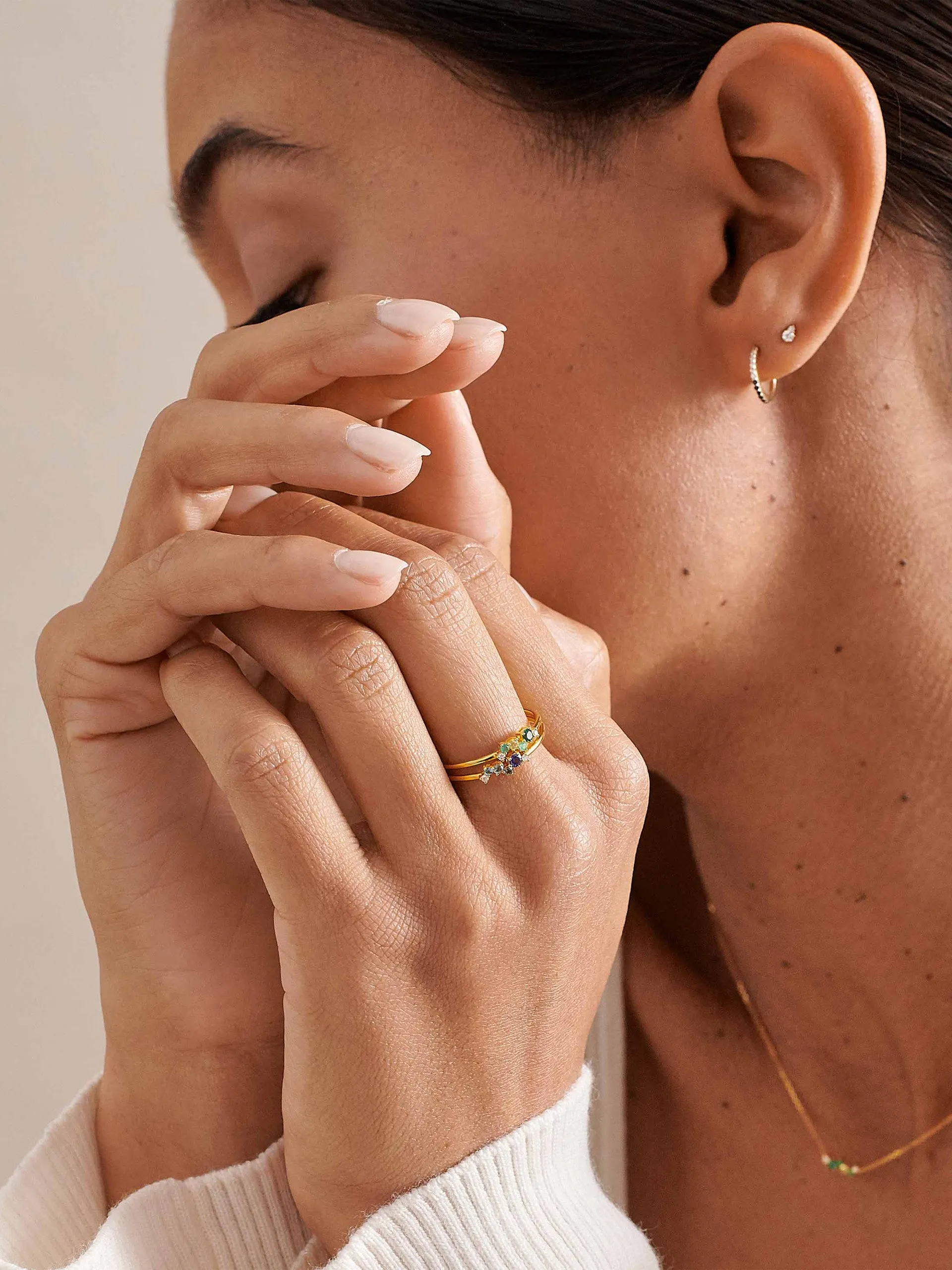 Intuition emerald ray ring