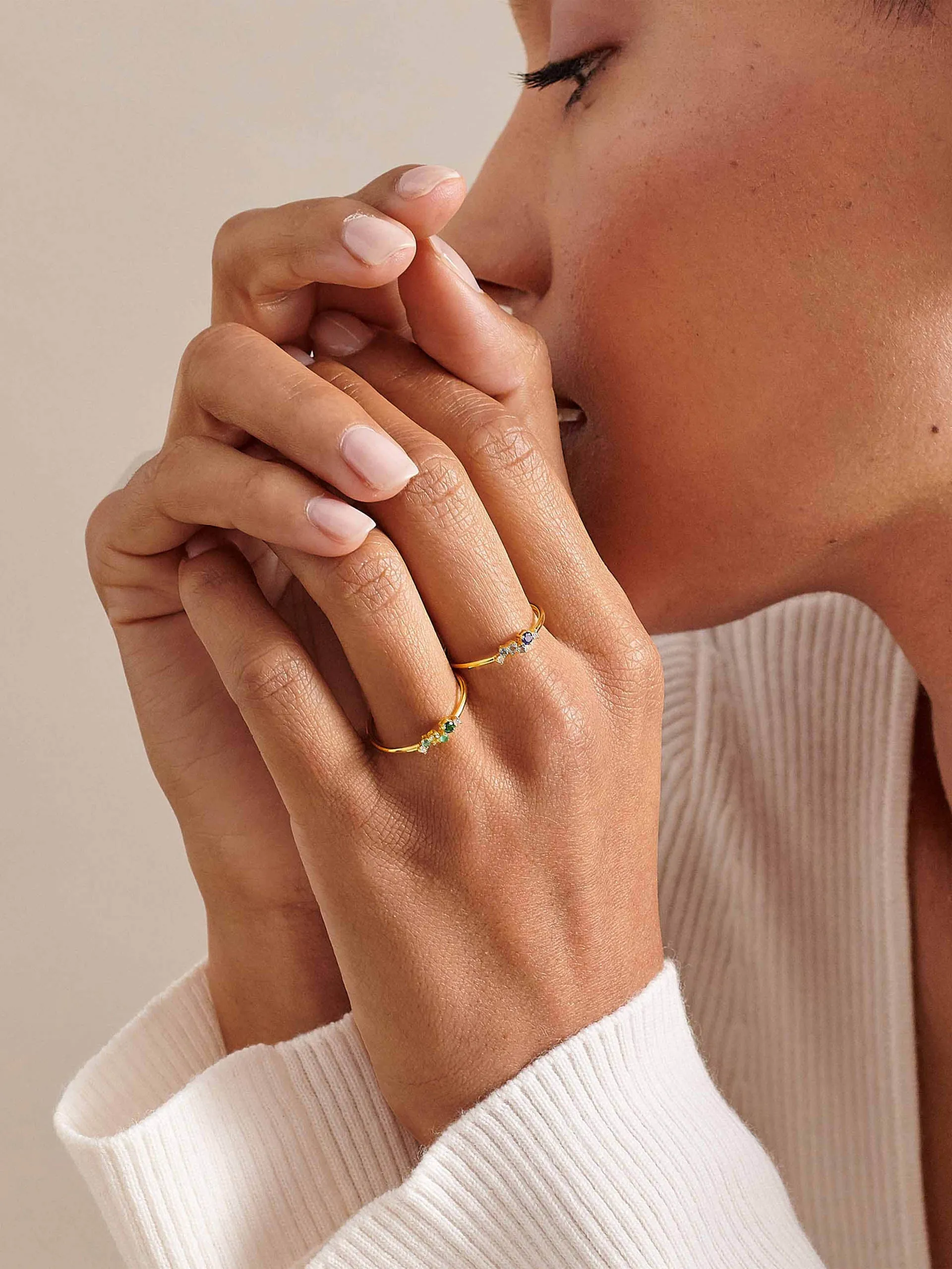 Intuition emerald ray ring
