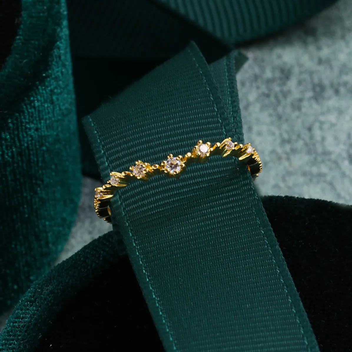 Ivy Peridot Aquamarine Gold Vermeil Ring