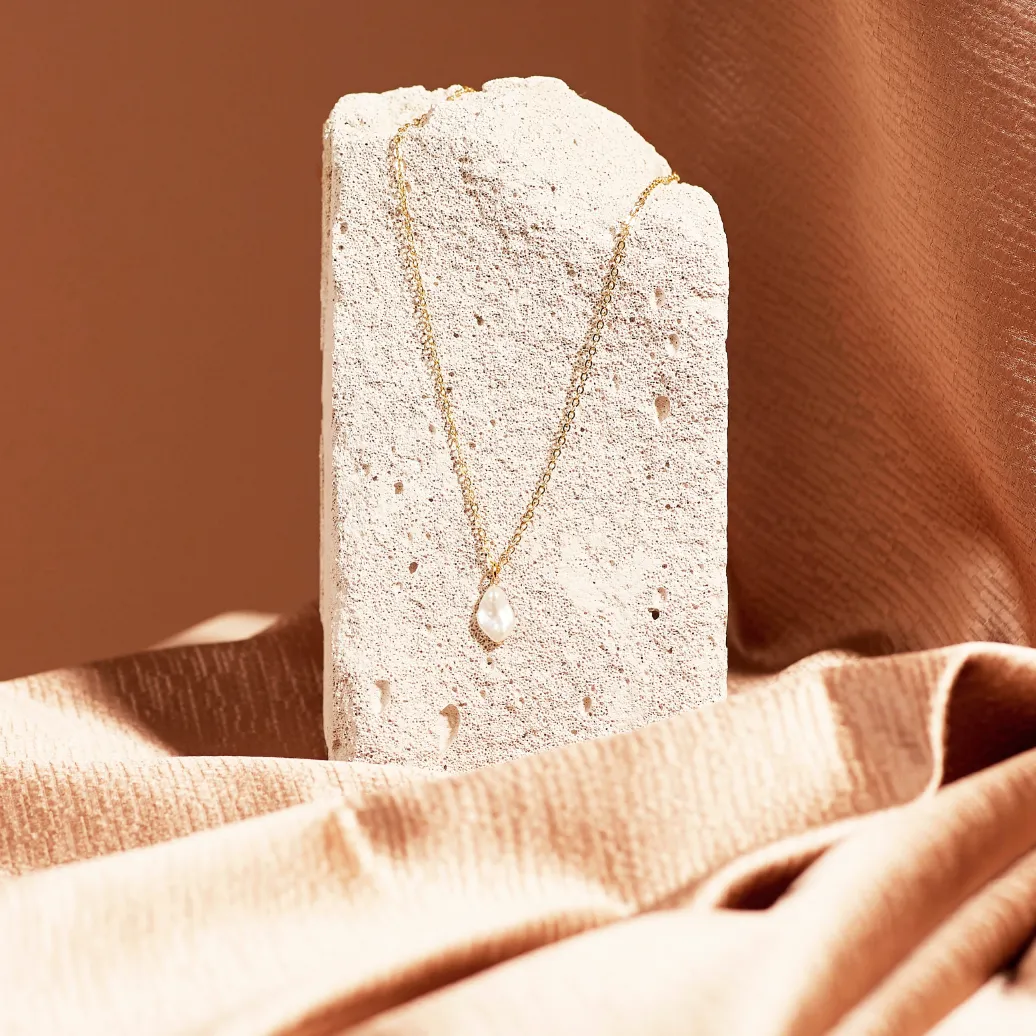 Keshi Pearl Necklace - Gold
