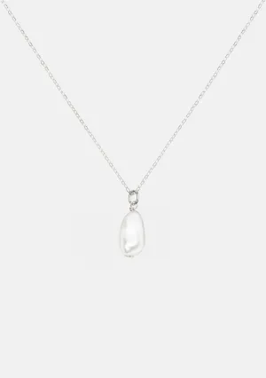 Keshi Pearl Necklace - Silver