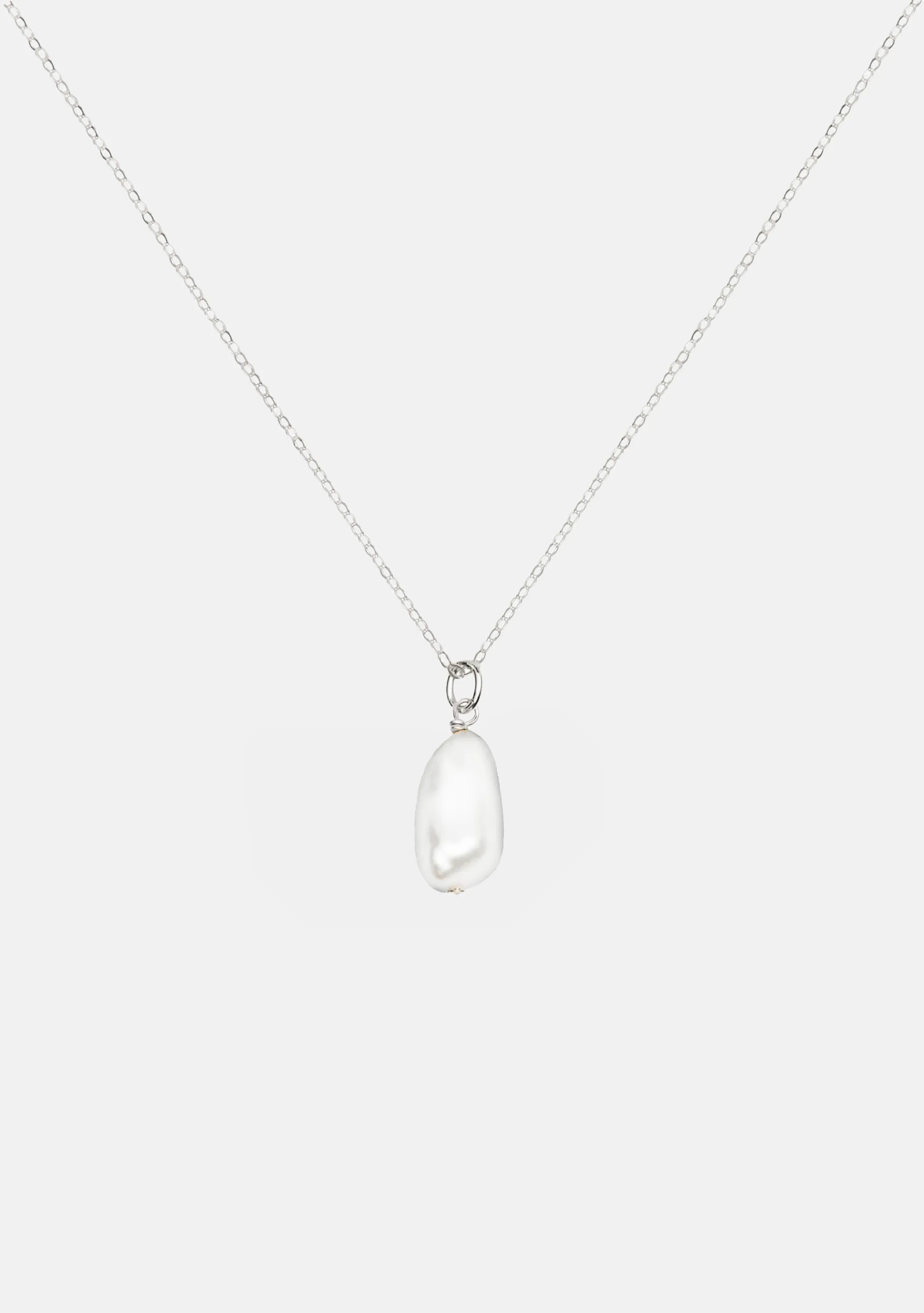 Keshi Pearl Necklace - Silver