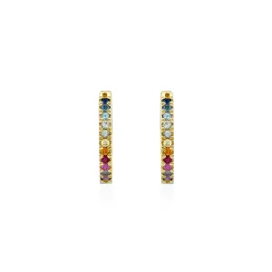 Khloé Medium Hoop Gold Earring rainbow