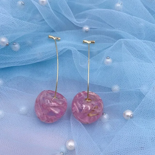 Korea Red Cherry Earrings