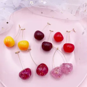 Korea Red Cherry Earrings