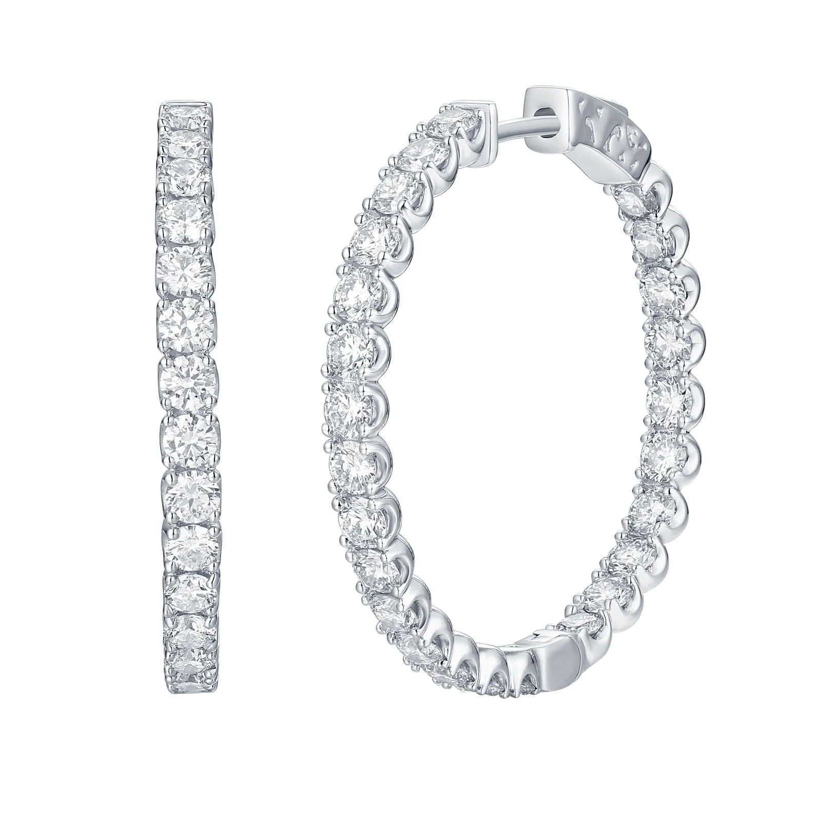 Lab Grown Diamond In and Out Diamond Hoop Earrings