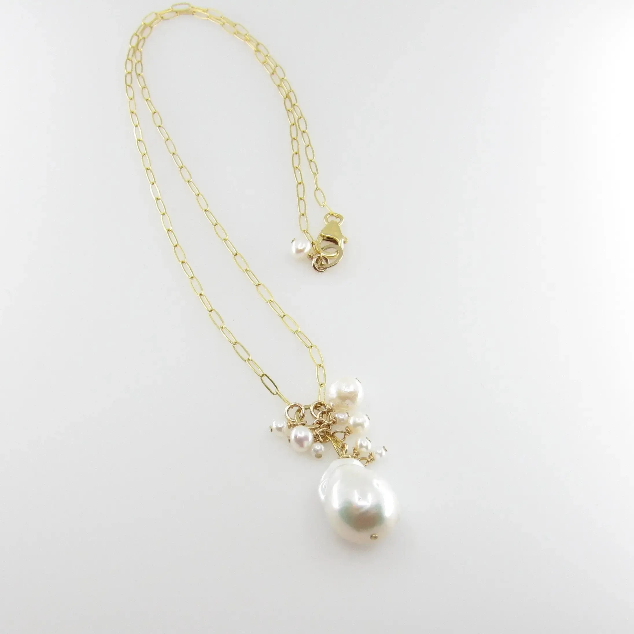 Large Baroque Pearl Cluster Necklace