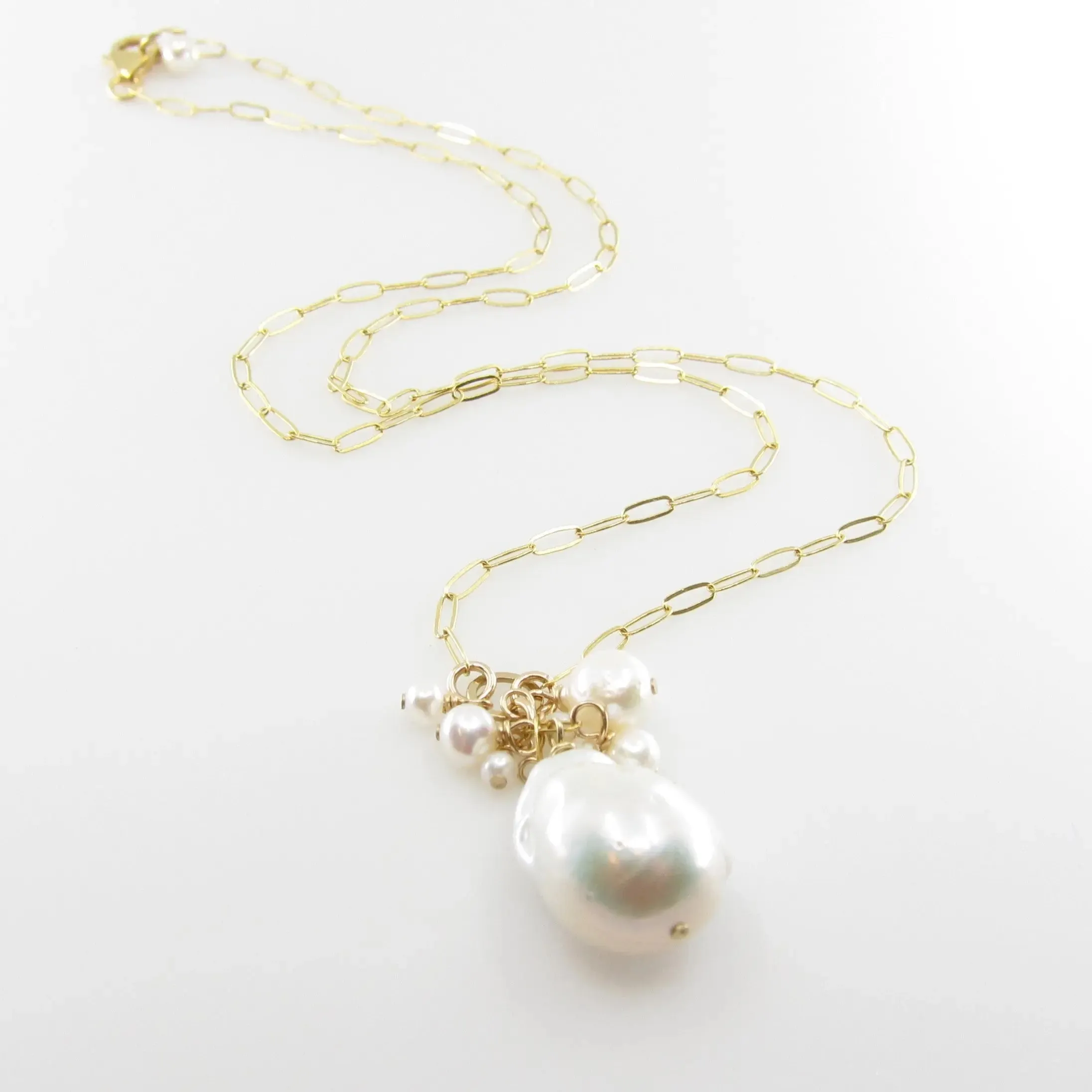 Large Baroque Pearl Cluster Necklace