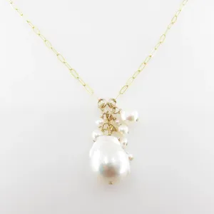 Large Baroque Pearl Cluster Necklace