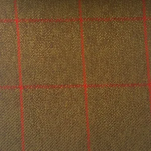 Light Brown And Green With Red Check Country Tweed Jacketing
